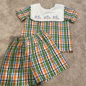 •SOLD•Boys smocked short set